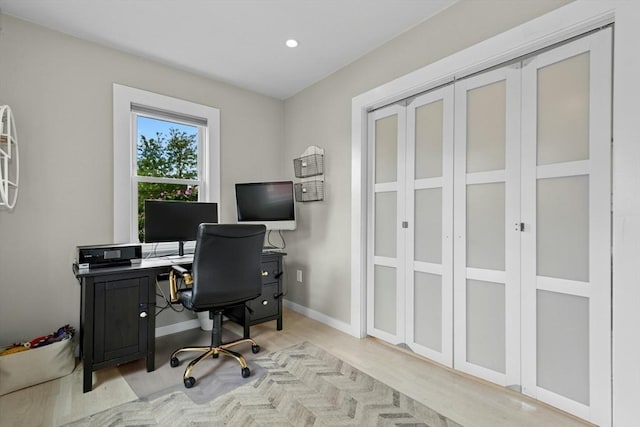 21 Milton Rd, Quincy, MA 02171 - office space featuring baseboards, wood finished floors, and recessed lighting