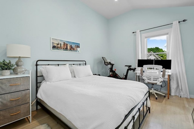 21 Milton Rd, Quincy, MA 02171 - bedroom featuring vaulted ceiling, light wood-style flooring, and baseboards