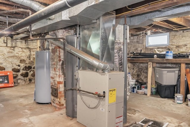 1130 Water St, Fitchburg, MA 01420 - utility room with gas water heater and heating unit