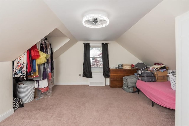 70 Puritan Rd, Bourne, MA 02532 - bonus room featuring carpet, ceiling fan, lofted ceiling, and baseboards