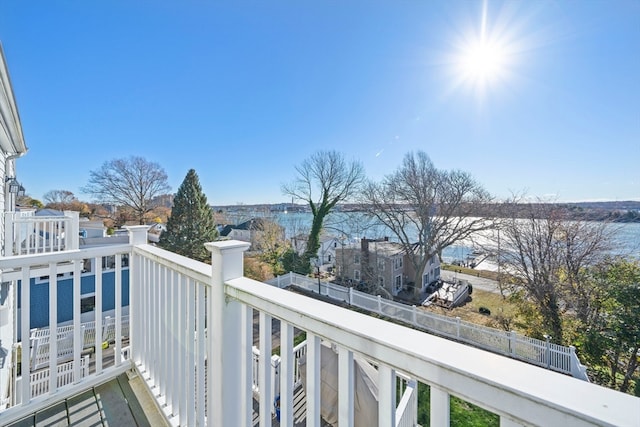 balcony with a water view