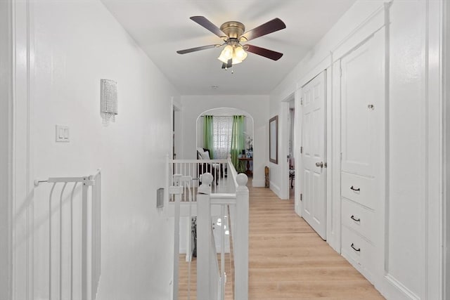 hall featuring light hardwood / wood-style flooring