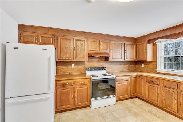 kitchen with white appliances