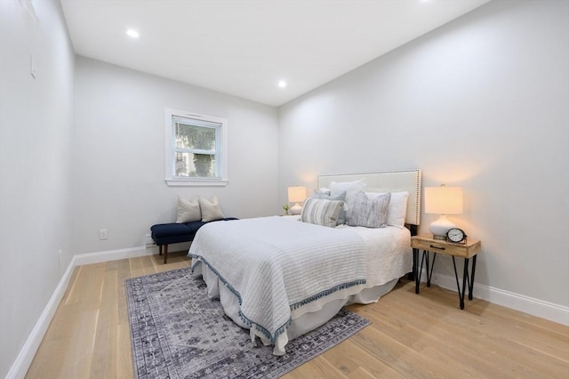 bedroom featuring light hardwood / wood-style flooring