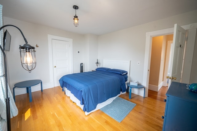 bedroom featuring light hardwood / wood-style flooring