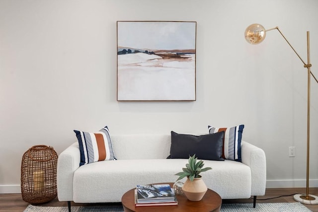 10 Somerset Unit 201, Winthrop, MA 02152 - living room featuring baseboards and wood finished floors