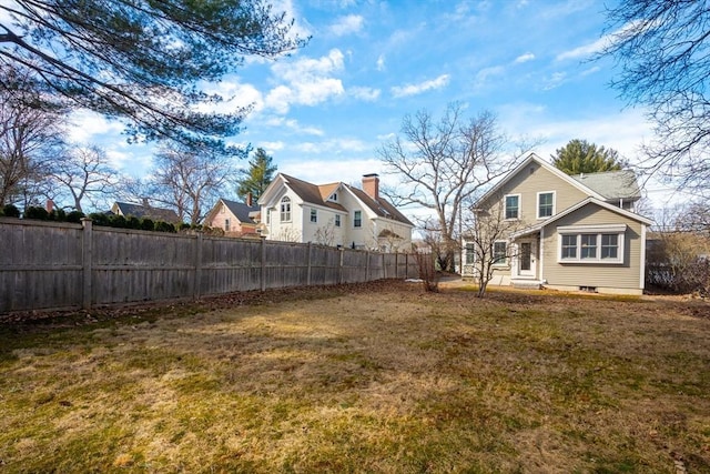 view of yard featuring fence