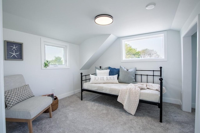401 N End Blvd, Salisbury, MA 01952 - carpeted bedroom with lofted ceiling and baseboards