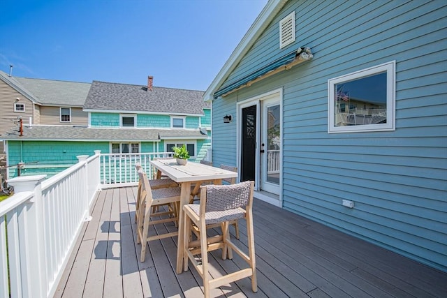 401 N End Blvd, Salisbury, MA 01952 - wooden terrace with outdoor dining area