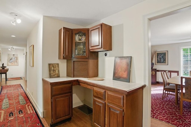 12 Vose Hill Rd, Westford, MA 01886 - corridor featuring light wood-type flooring, baseboards, an office area, and recessed lighting