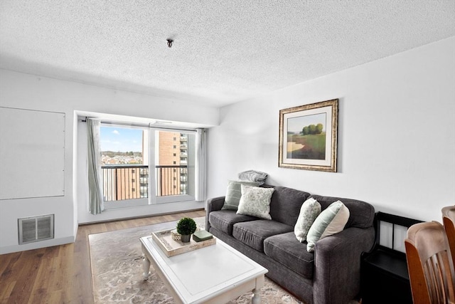 133 Commander Shea Blvd Unit 713, Quincy, MA 02171 - living area with a textured ceiling and wood finished floors