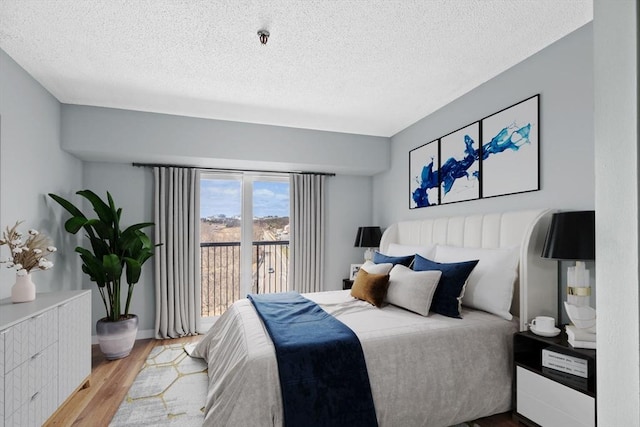 133 Commander Shea Blvd Unit 713, Quincy, MA 02171 - bedroom with access to exterior, wood finished floors, a textured ceiling, and baseboards