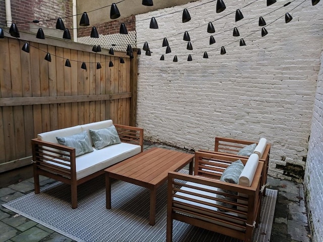 view of patio featuring outdoor lounge area