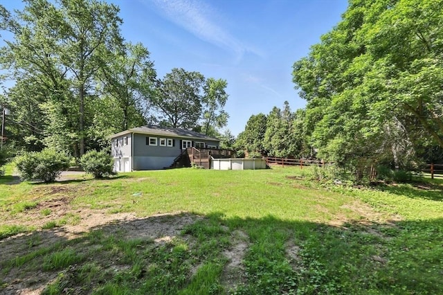 908 Tinkham Rd, Wilbraham, MA 01095 - view of yard with stairs and a wooden deck