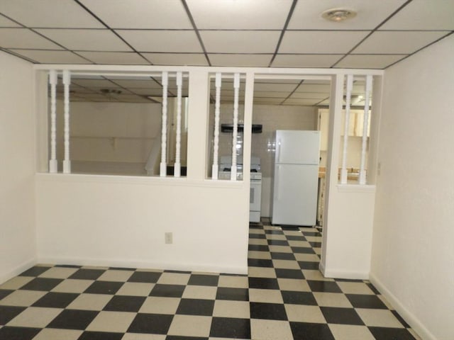 57 Bloomingdale St, Chelsea, MA 02150 - interior space with tile patterned floors, baseboards, and a drop ceiling