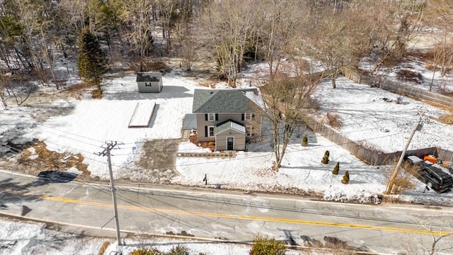 view of snowy aerial view