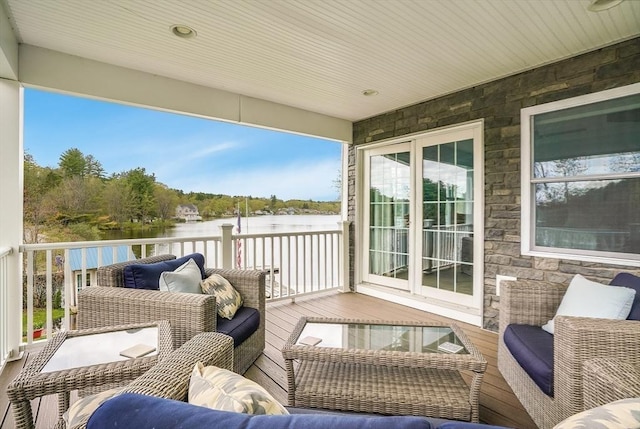 2 Coles Grove Rd, Derry, NH 03038 - balcony with a water view and an outdoor living space