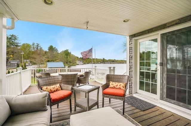 2 Coles Grove Rd, Derry, NH 03038 - wooden terrace featuring a water view