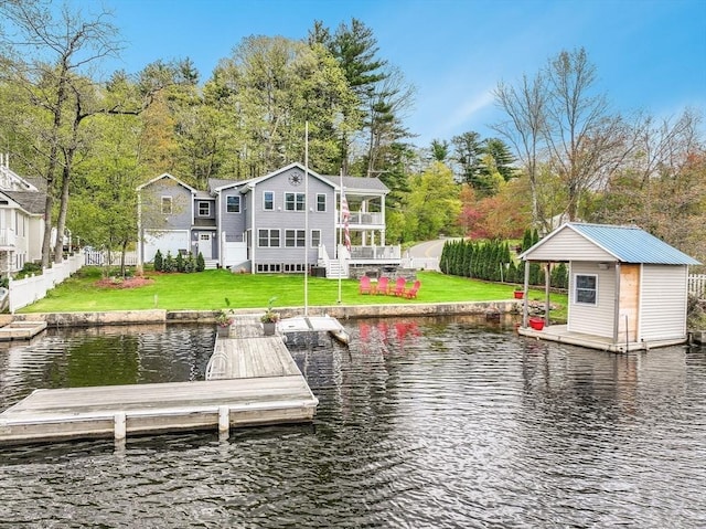 2 Coles Grove Rd, Derry, NH 03038 - dock area featuring a water view and a lawn