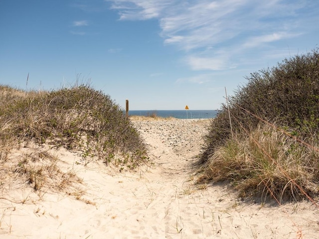 property view of water with a beach view
