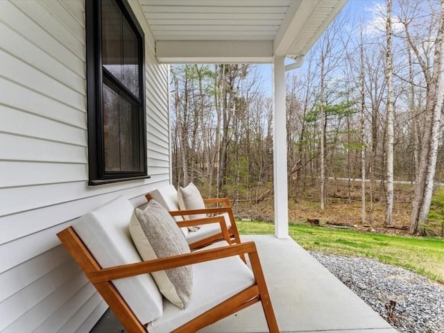 view of patio with a porch
