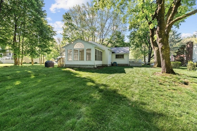 exterior space featuring a yard