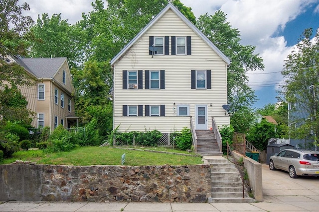 25-29 Chapel St, Norwood, MA 02062 - traditional-style house with stairs and a front lawn