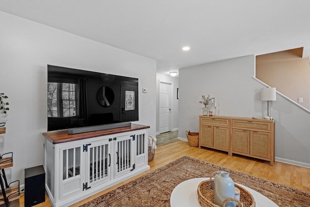 living room featuring light hardwood / wood-style floors