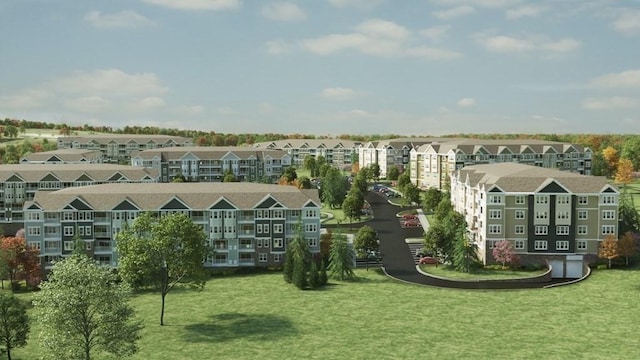 drone / aerial view featuring a residential view
