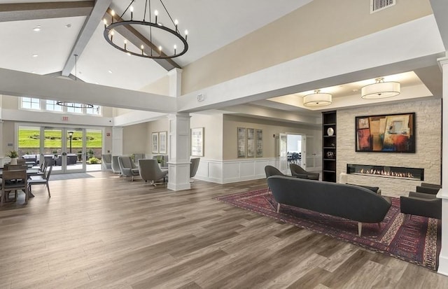 building lobby featuring visible vents