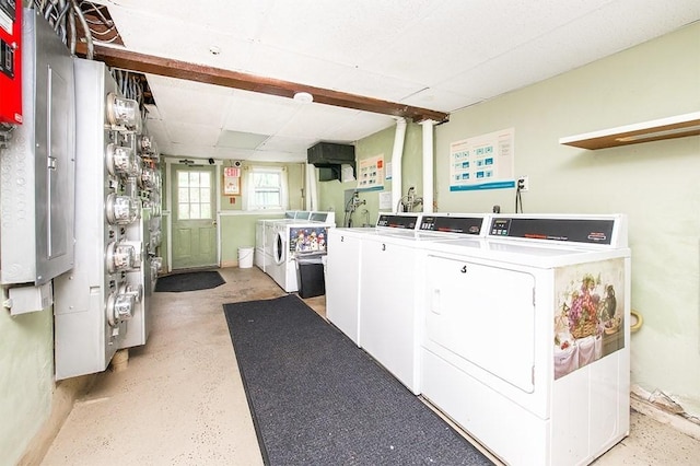 common laundry area with washer and dryer