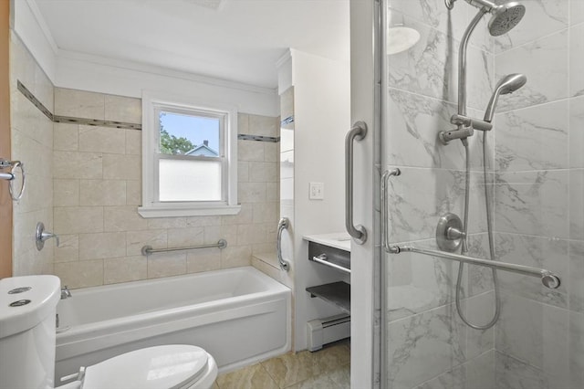 0 Steeple View Way, Leominster, MA 01453 - full bathroom with a baseboard heating unit, ornamental molding, and vanity