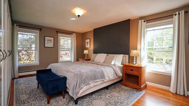 36 Jean Dr, North Attleboro, MA 02760 - bedroom featuring baseboards, light wood-type flooring, and a baseboard heating unit