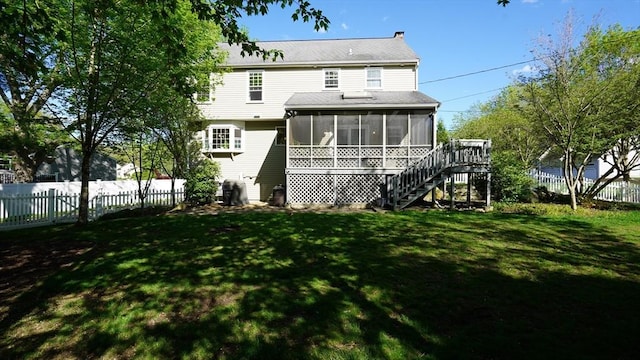 36 Jean Dr, North Attleboro, MA 02760 - rear view of house featuring a sunroom and stairs