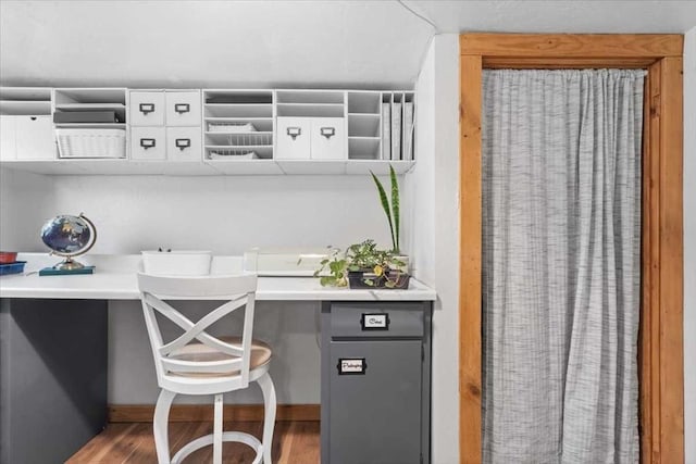 office with wood finished floors