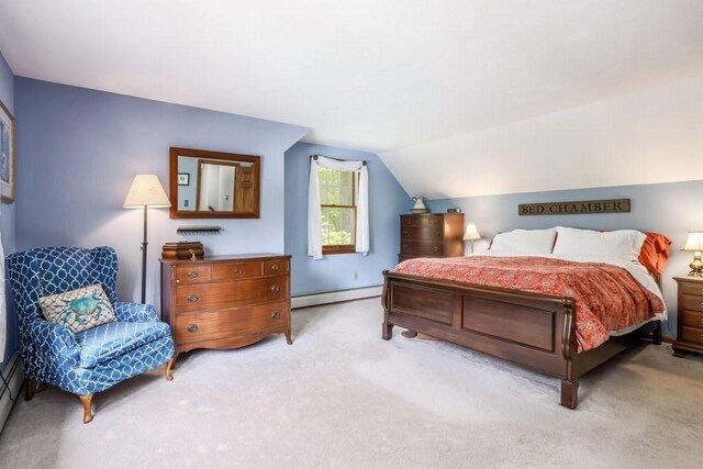 83 Everett Rd, Barre, MA 01005 - carpeted bedroom with baseboard heating, lofted ceiling, and baseboards