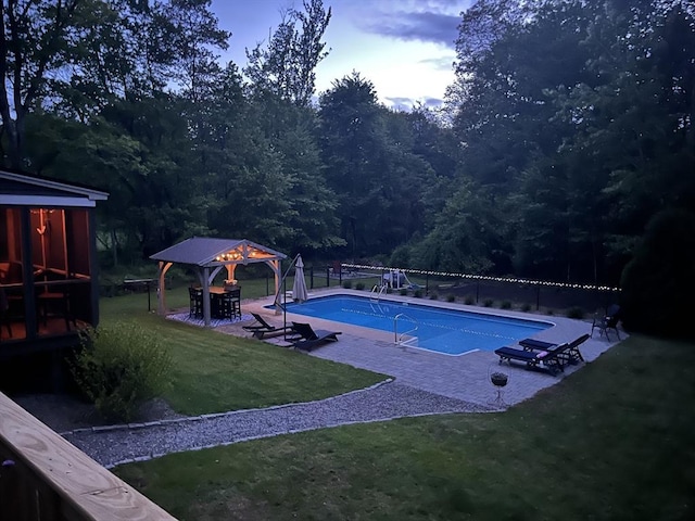 83 Everett Rd, Barre, MA 01005 - view of swimming pool featuring a gazebo and a patio area