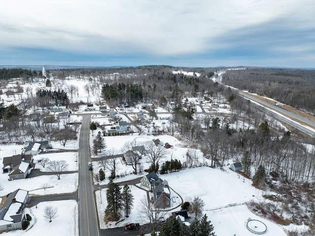 view of snowy aerial view