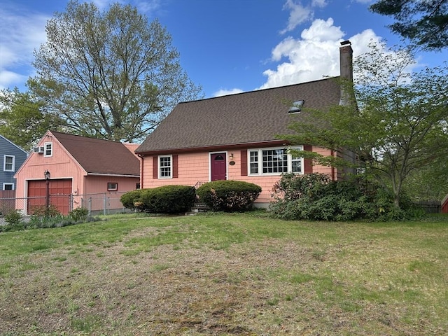 30 Crimson Rd, Billerica, MA 01821 - cape cod house featuring a chimney and a garage