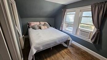 35-1 Neponset, Revere, MA 02151 - bedroom with baseboards, lofted ceiling, and wood finished floors