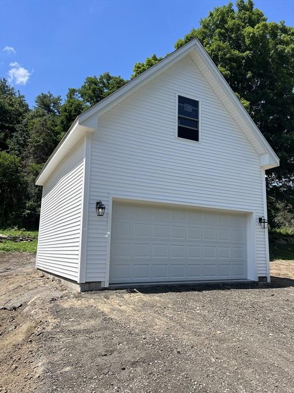 view of detached garage