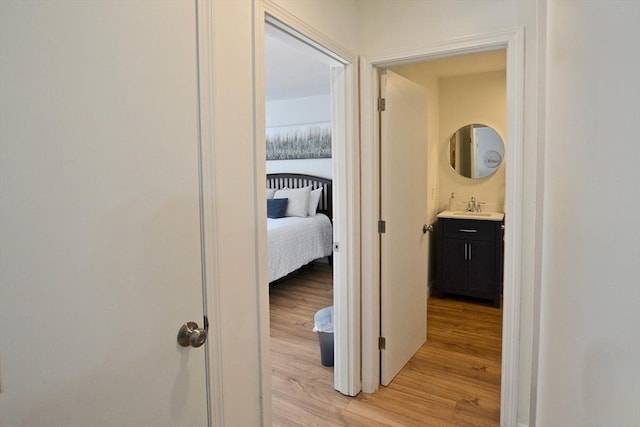 151 Bittersweet Ln Unit 208, Randolph, MA 02368 - hall with light wood-type flooring and a sink