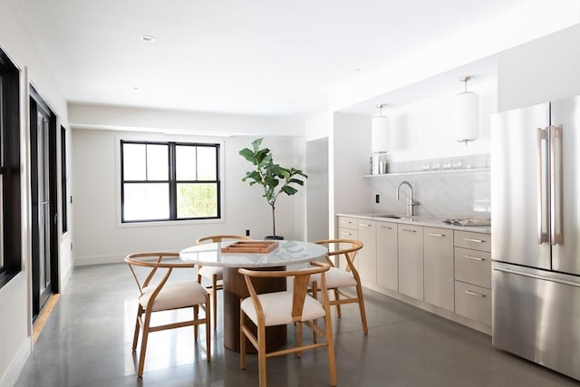 dining area with sink