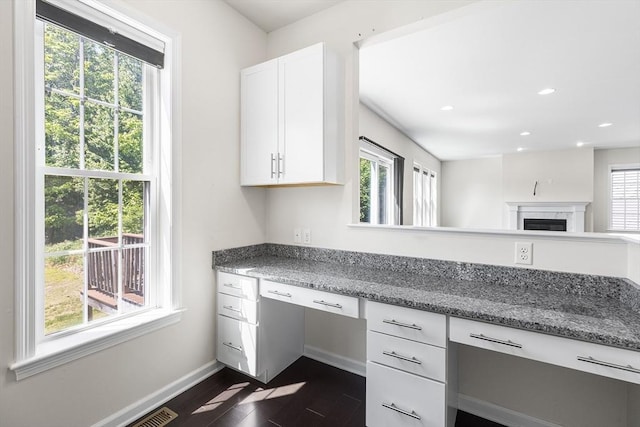 184 Stonehaven Dr, Weymouth, MA 02190 - unfurnished office featuring plenty of natural light, dark wood-style flooring, baseboards, and recessed lighting