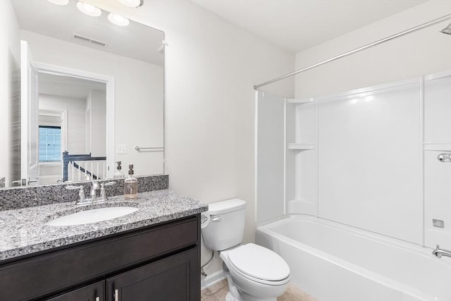 184 Stonehaven Dr, Weymouth, MA 02190 - full bathroom with vanity, toilet, shower / bathtub combination, and baseboards