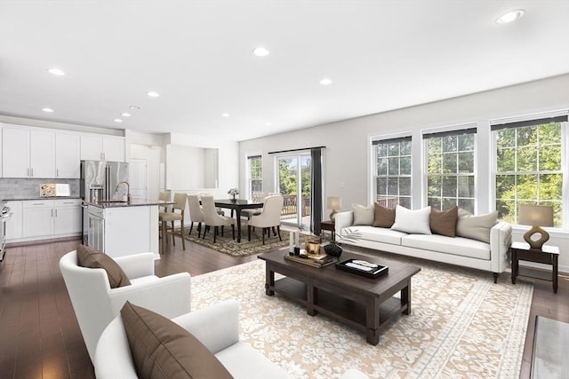 184 Stonehaven Dr, Weymouth, MA 02190 - living area with recessed lighting and hardwood / wood-style flooring