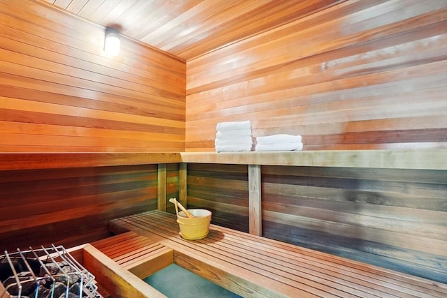 11 Longfellow Rd, Cambridge, MA 02138 - sauna with wooden walls and wood ceiling