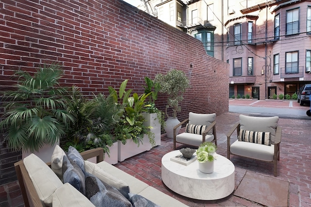 view of patio with an outdoor hangout area