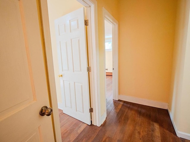 461 Aiken Ave, Dracut, MA 01826 - hall featuring dark wood-style floors and baseboards