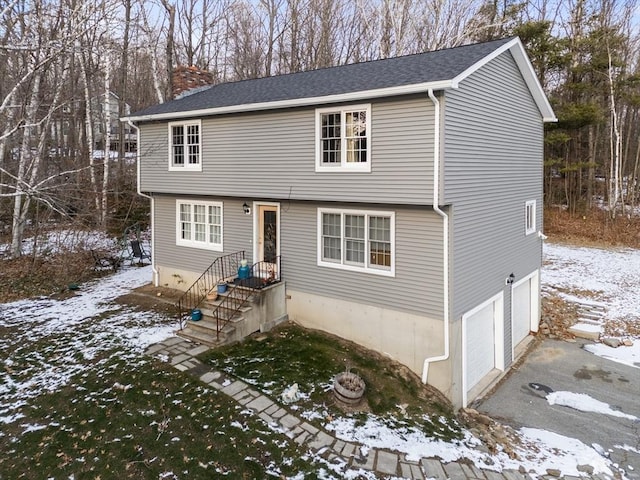 view of property with a garage